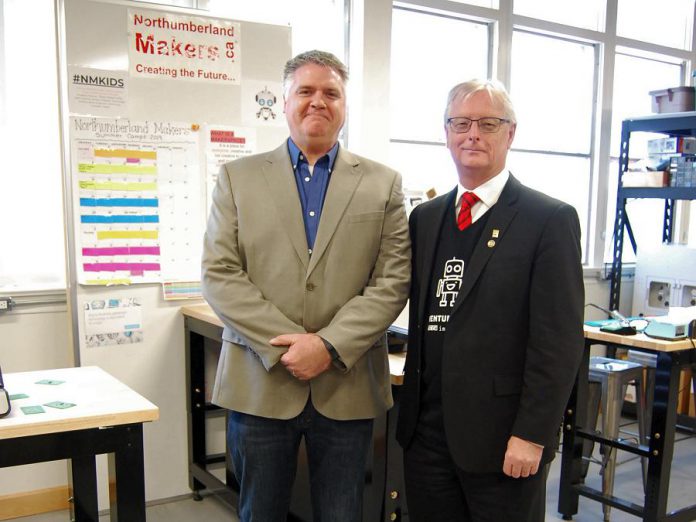 Northumberland Makers president Phil Mandryk with Cobourg mayor John Henderson.  (Photo: April Potter / kawarthaNOW.com)