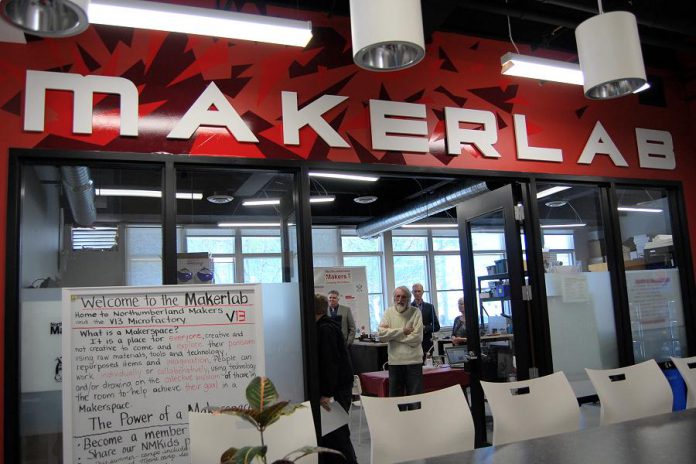 The MakerLab at the Venture13 Innovation and Entrepreneurship Centre in Cobourg, which celebrated its one-year anniversary on May 21, 2019. (Photo: April Potter / kawarthaNOW.com)