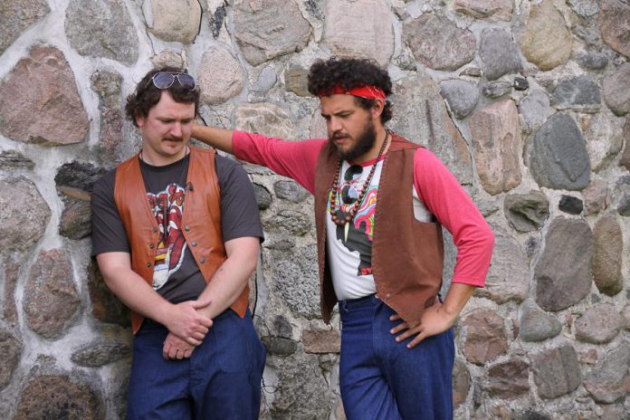 Real-life musicians Owen Stahn and Griffin Clark, members of the Toronto-based band The Silvers, perform as two small-town best friends Neph Burstill and Eli Tanner in "Bloom: A Rock 'n' Roll Fable". (Photo: Jeannine Taylor / kawarthaNOW.com)