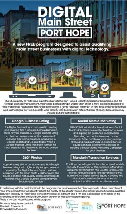 Digital Main Street is a free program for businesses in the Heritage Business Improvement Area of Port Hope. (Graphic: Municipality of Port Hope)