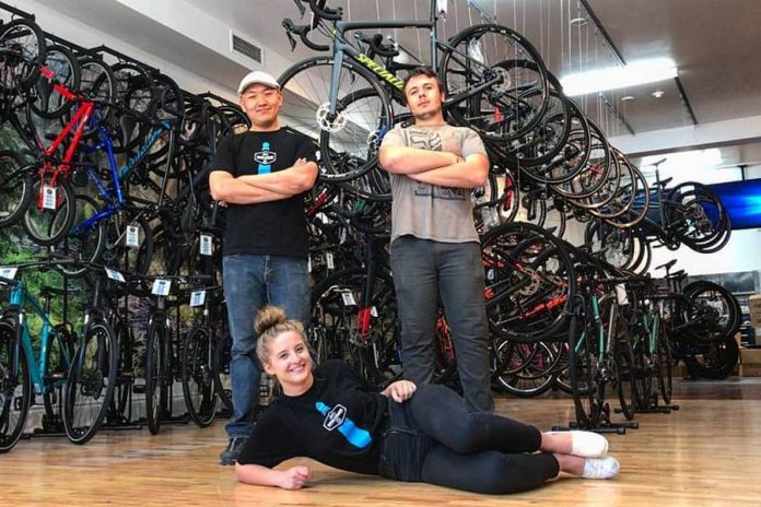 Toronto bike enthusiast Linus Kwak (left) has opened a second location of premium bike shop Dream Cyclery in downtown Peterborough, in the former location of Christensen Fine Art. (Photo: Dream Cyclery / Facebook)