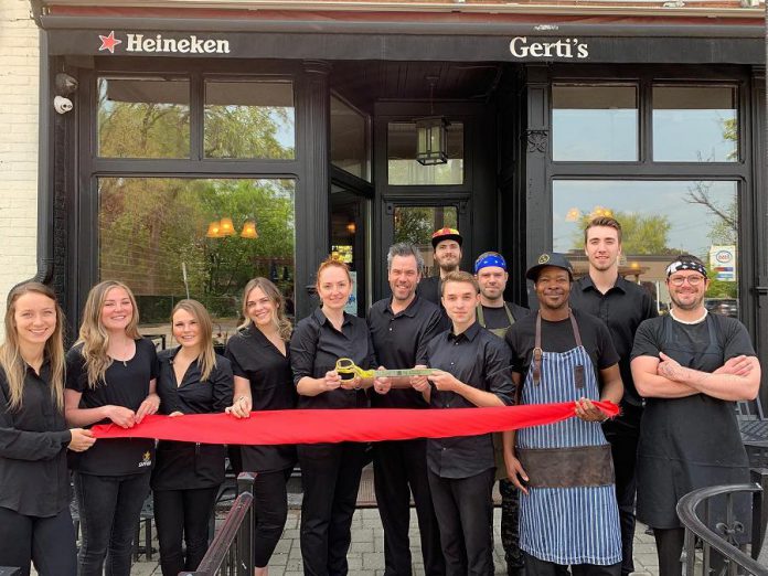 Gerti's staff celebrate the official reopening of the downtown Peterborough restaurant under new ownership. (Photo: Gerti's / Facebook)