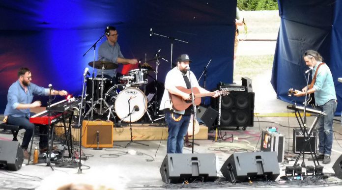 Donovan Woods and The Opposition performing a free concert at the 2017 Peterborough Folk Festival. (Photo: Anne Delong)