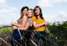 Good Lovelies are Caroline Brooks (lead vocals, electric and acoustic guitars), Kerri Ough (lead vocals, keyboards, banjo, guitar), and Susan Passmore (lead vocals, percussion, guitar). The trio will perform on Tuesday, October 1, 2019 at the Market Hall Performing Arts Centre in downtown Peterborough, joined by Christine Bougie on electric guitar and lap steel. (Publicity photo)