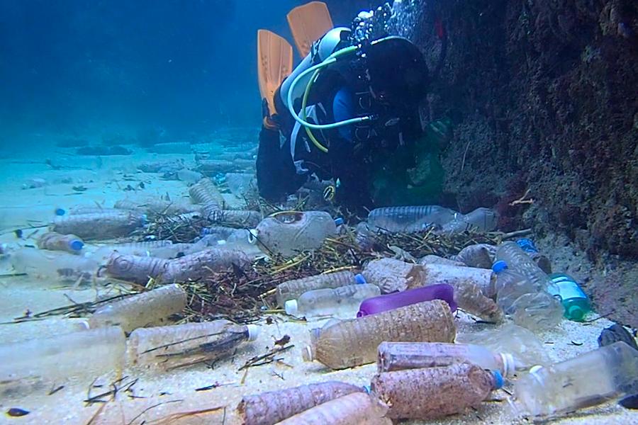 Plastic Water Bottles In Ocean
