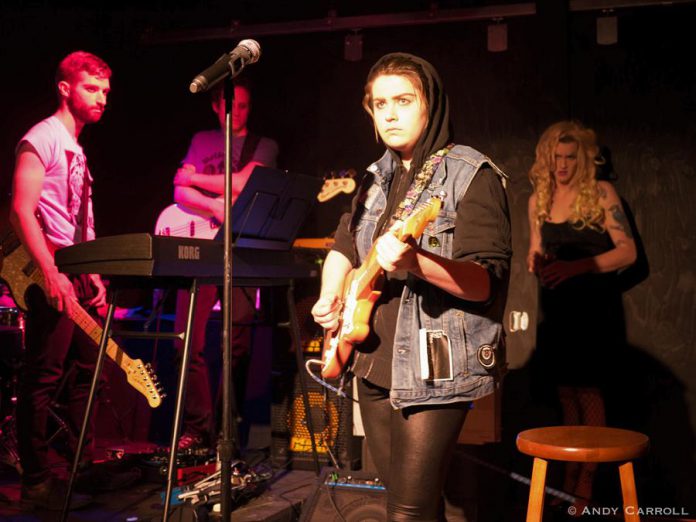 Caitlin Currie performs as Hedwig's companion Yitzhak, with a solo performance near the end of the show giving her centre stage. (Photo: Andy Carroll)