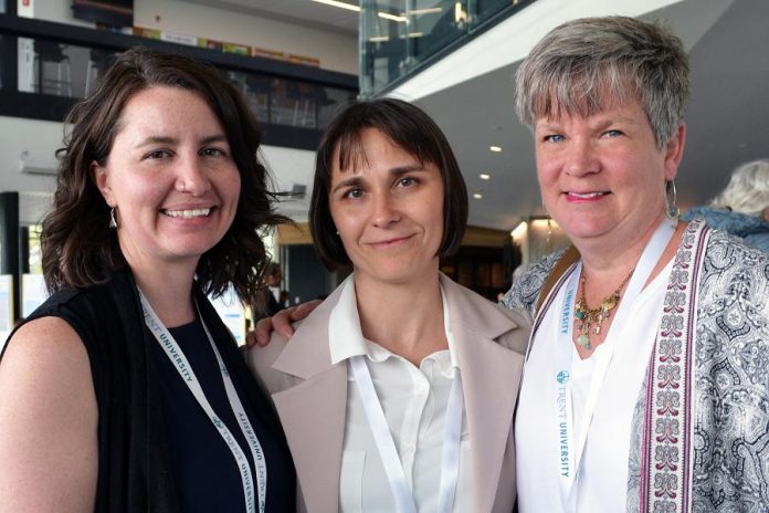 Inviting Resilience conference organizers Katie McKeiver of the Kawartha Sexual Assault Centre, Trent University psychology professor Dr. Kateryna Keefer, and The Mane Intent owner Jennifer Garland. Dr. Keefer is the research lead for the Building Internal Resilience Through Horses program being delivered at The Mane Intent. (Supplied photo)