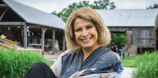 In 2019, Kim Blackwell is marking 25 years at 4th Line Theatre in Millbrook. The theatre's managing artistic director since 2014, Blackwell is pictured here at Winslow Farm in a photo for Heather Doughty's Inspire: The Women's Portrait Project. (Photo: Heather Doughty)
