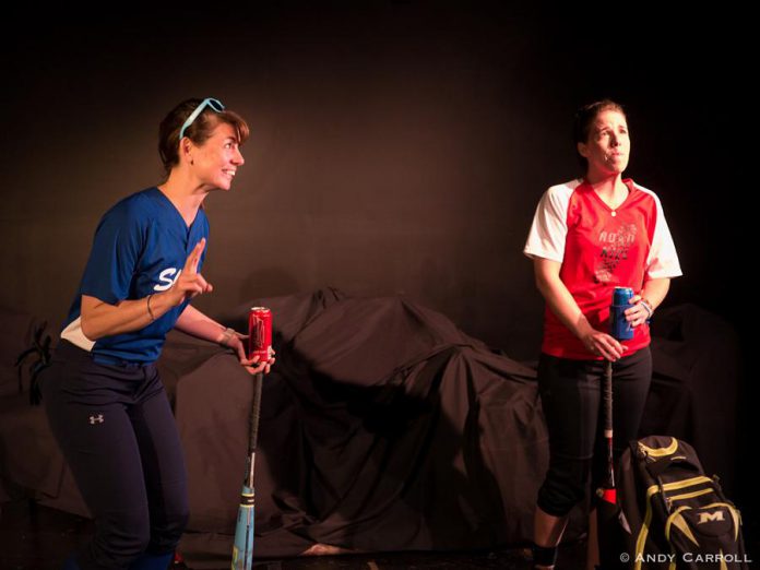 In Frank Flynn's "Chemistry", three different couples replay a scene where they profess their love. Ange Sorenson and Lindsay Unterlander perform the scene as a same-sex couple. (Photo: Andy Carroll)