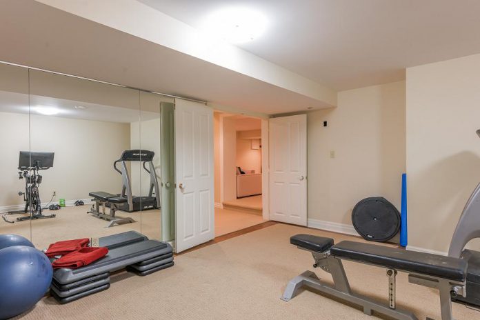 An exercise room, with a treadmill (also included), allows you to complete a workout from the comfort of your home.  