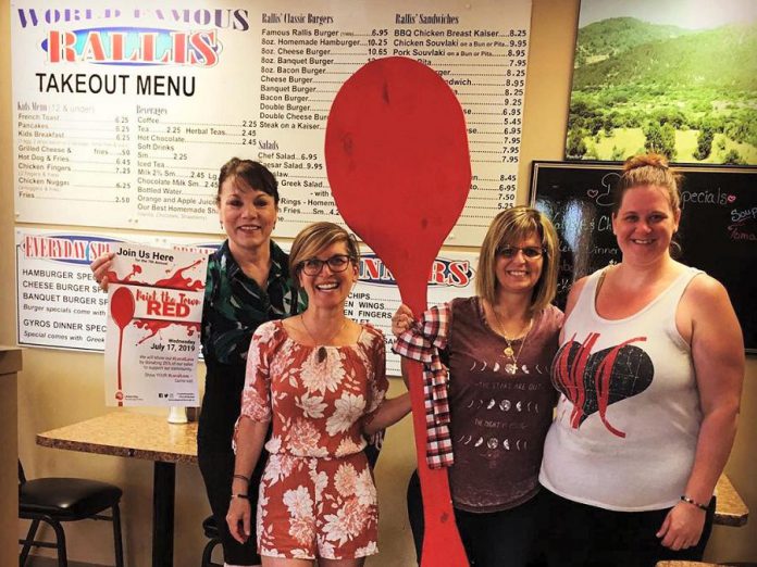 Rallis Burger Family Restaurant in Bridgenorth in another restaurant participating for the first time in the 2019 Paint The Town Red fundraiser for the United Way on Wednesday, July 17th. In all, 35 restaurants, cafes, and pubs will be donating 25 per cent of their net sales to the United Way on Wednesday.  (Photo courtesy of United Way of Peterborough and District)