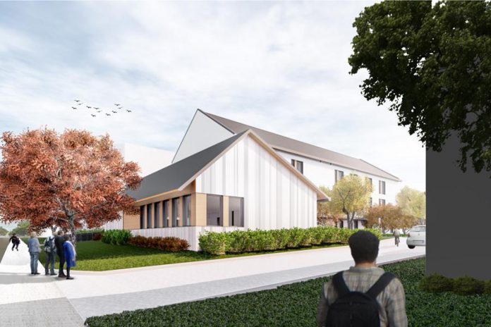 The new Brock Mission, which will include 30 shelter beds and 15 affordable housing units for homeless and at-risk men, will cost around $6.3 million to build. (Rendering: Lett Architects Inc.)