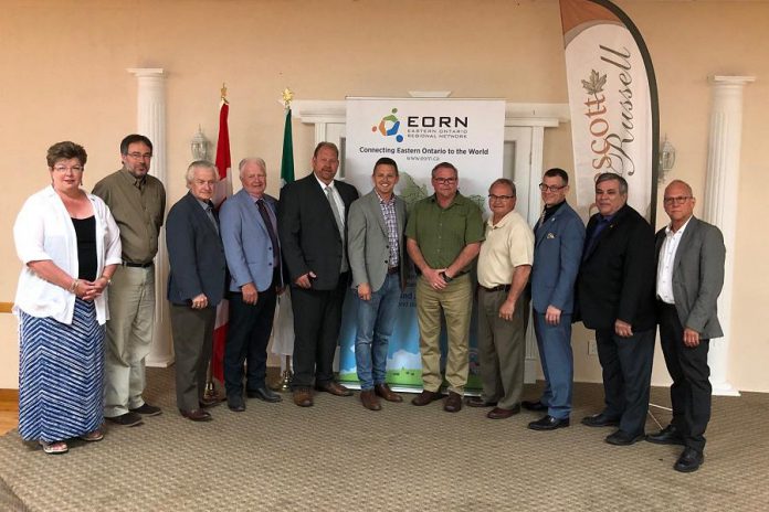 Members of the Eastern Ontario Wardens' Caucus  in Prescott and Russel when the federal government announced an investment of $71 million to improve  cellular broadband and connectivity. (Photo:  Eastern Ontario Regional Network)