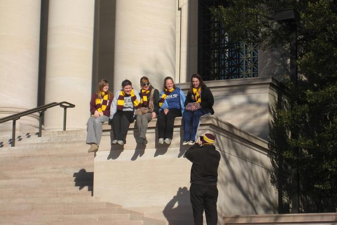 A student group on a custom tour to Washington, D.C. For school trips, DeNureTours pays attention to the details, including reviewing the school's curriculum to ensure the tour is both relevant and fun. (Supplied photo)