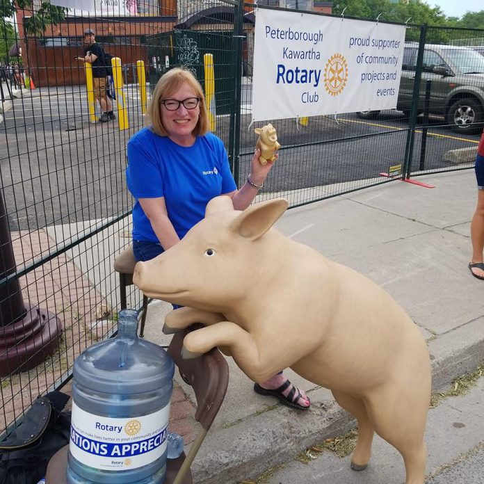 Donna Geary supporting the  Rotary Club of Peterborough Kawartha at Ribfest. (Photo: Donna Geary / Facebook)