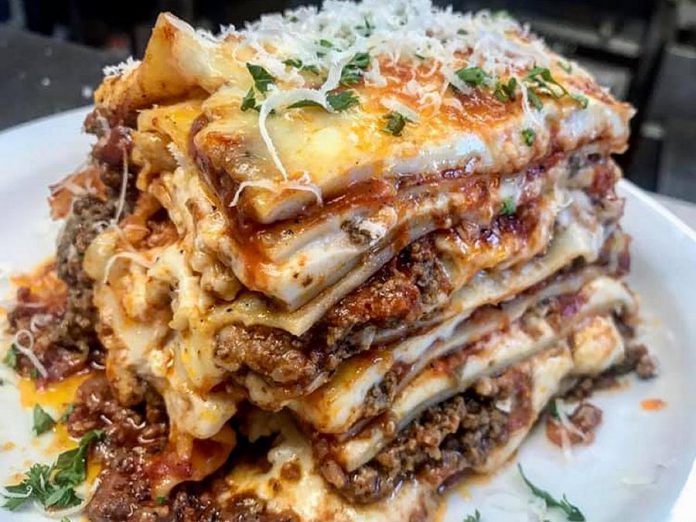 Taso Hatzianastasiou's eight-layer lasagna at Taso's Restaurant and Pizzeria sold out a few hours after this photo was posted on social media. (Photo: Taso's Restaurant and Pizzeria)