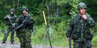 The Ontario Provincial Police and the Canadian Armed Forces are conducting a joint training exercise in the Bancroft area in the evening of July 23, 2019. Pictured is a military training exercise held at Camp Aldershot in Nova Scotia in June 2019. (Photo: Lieutenant (Navy) Sean Costello)