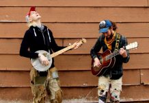 Taylor Esch and Kieran Northbound, two members of Kitchener acoustic band The Oldest Man I Know, bring their high-energy punk-inspired folk music to The Garnet in downtown Peterborough on Tuesday, July 9th. (Photo: The Oldest Man I Know)