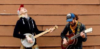 Taylor Esch and Kieran Northbound, two members of Kitchener acoustic band The Oldest Man I Know, bring their high-energy punk-inspired folk music to The Garnet in downtown Peterborough on Tuesday, July 9th. (Photo: The Oldest Man I Know)