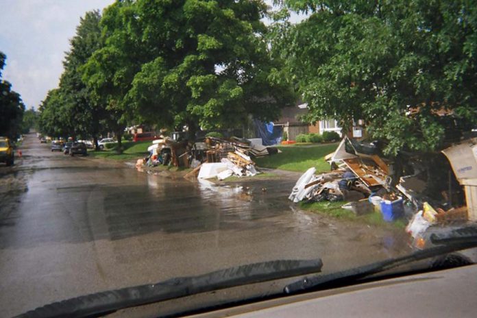 Around 12,500 tons of materials were placed in the landfill in the two weeks following the flood (four times the normal amount).