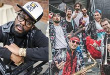 Toronto hip hop artist K-OS (Kevin Brereton) and Vancouver-based funk band Five Alarm Funk perform a free, sponsor-supported concert at Peterborough Musicfest in Del Crary Park in downtown Peterborough on July 3, 2019. (Photos: Andrew Francis Wallace and Five Alarm Funk / Instagram)