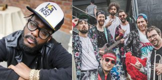 Toronto hip hop artist K-OS (Kevin Brereton) and Vancouver-based funk band Five Alarm Funk perform a free, sponsor-supported concert at Peterborough Musicfest in Del Crary Park in downtown Peterborough on July 3, 2019. (Photos: Andrew Francis Wallace and Five Alarm Funk / Instagram)