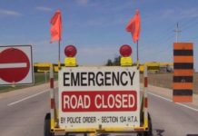 Emergency road closed