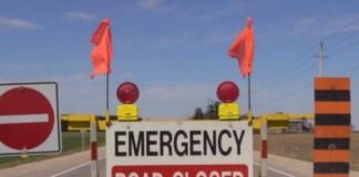 Emergency road closed