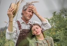 Kevin Bundy and Asha Hall-Smith in the world premiere of Robert Winslow and Ian McLachlan's "Carmel" at 4th Line Theatre. The play, which focuses on the White family's attempt to save the family farm during the Great Depression of the 1930s, runs Tuesdays to Saturdays until August 31, 2019 at the Winslow Farm in Millbrook. (Photo: Wayne Eardley / Brookside Studio)