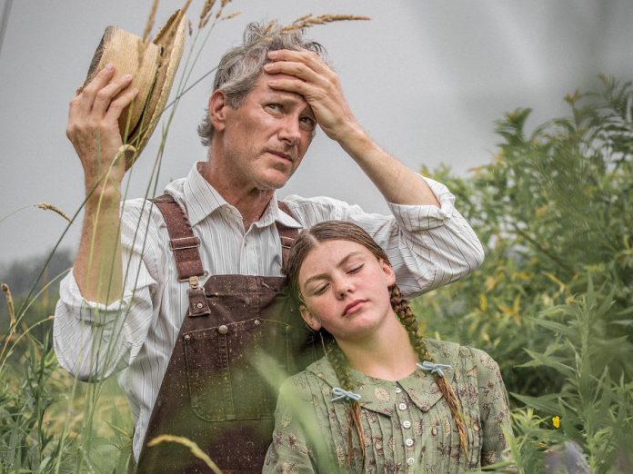 Kevin Bundy and Asha Hall-Smith in the world premiere of Robert Winslow and Ian McLachlan's "Carmel" at 4th Line Theatre. The play, which focuses on the White family's attempt to save the family farm during the Great Depression of the 1930s, runs Tuesdays to Saturdays until August 31, 2019 at the Winslow Farm in Millbrook. (Photo: Wayne Eardley / Brookside Studio)