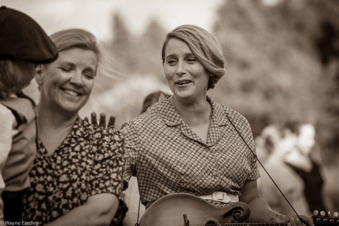 Ennismore musician Melissa Payne (right) makes her theatrical debut as Audrey in Robert Winslow and Ian McLachlan's "Carmel" at 4th Line Theatre. (Photo: Wayne Eardley / Brookside Studio)