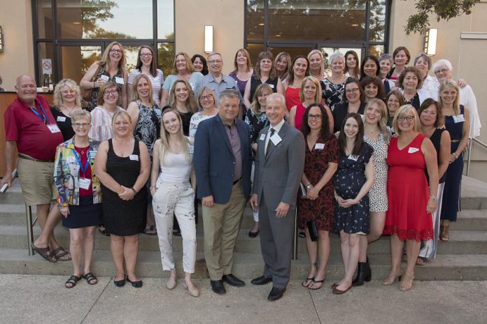 The staff and management team of Blowes Travel & Cruise Centres Inc. and G. Stewart Travel Services Ltd. pictured at a recent travel conference in Toronto. The two companies are merging as Blowes & Stewart Travel Group Ltd. effective September 1, 2019. Blowes Travel & Cruise Centres co-owner and VP Barry (Sam) Blowes is pictured at the far left, with Blowes Travel & Cruise Centres co-owner and VP Rob Blows centre front left and G. Stewart Travel Services Ltd. co-owner and president Scott Stewart centre front right. (Photo courtesy of G Stewart Travel Services Ltd.)