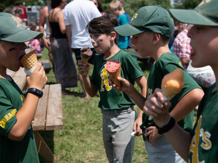 Kids enjoy ice cream during Central Smith Creamery's "Ice Cream Social" on July 20, 2019. The event raised $13,420.25 for equipment and technology at Peterborough Regional Health Centre. (Photo: Ken Powell)