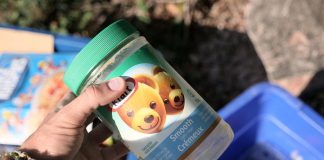 Would you put this dirty peanut butter container in your blue box? If the answer is yes, you're being part of the problem and not the solution. One of the main reasons the blue box program is not as effective as it can be is because of contamination. It takes time and expense to remove unclean items from the recycling stream or, even worse, the presence of these items can contaminate other recyclable materials during processing, making them all un-recyclable. (Photo: GreenUP)