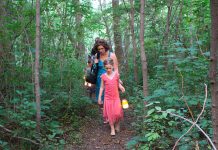 A highlight of GreenUP Ecology Park's Family Night is the Lantern Walk, where participants can make their very own lantern and travel the park's winding nature trails. This year's event, which takes place on Thursday, August 15th, also features a scavenger hunt, bike decorating, bubble making, and face painting. (Photo: Karen Halley)