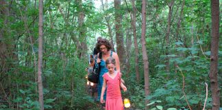 A highlight of GreenUP Ecology Park's Family Night is the Lantern Walk, where participants can make their very own lantern and travel the park's winding nature trails. This year's event, which takes place on Thursday, August 15th, also features a scavenger hunt, bike decorating, bubble making, and face painting. (Photo: Karen Halley)