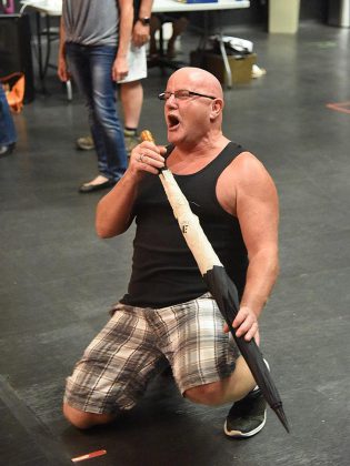 Darcy Mundle channels Freddie Mercury during a rehearsal for "Music of the 70's", which runs from September 20 to 22, 2019 at Showplace Performance Centre in downtown Peterborough. All proceeds from ticket sales will go to the Showplace Capital Improvement Fund.  (Photo: Wayne Bonner)