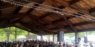 The 2019 Peterborough Folk Festival takes place on Saturday, August 17th and Sunday, August 18th at Nicholls Oval Park in Peterborough. Pictured is Donovan Woods performing a free concert at the Pavilion Stage during the 2017 festival. Tickets are still available for Woods' 2019 festival kick-off concert at the Market Hall on Friday, August 16th, with Peterborough's Evangeline Gentle opening. (Photo courtesy of Peterborough Folk Festival)