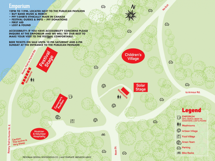 Peterborough Folk Festival map