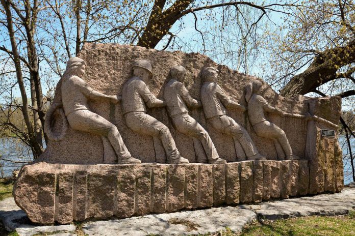 Labour Day celebrates worker solidarity, as pictured in this memorial for workers at Millennium Park in Peterborough erected by the Peterborough and District Labour Council. The council is hosting a Labour Day Celebration on September 2, 2019 from noon to 3 p.m. at Nicholls Oval Park in Peterborough featuring children's entertainment and live music. (Photo: Peterborough and District Labour Council)