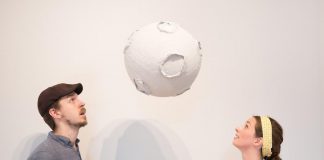 "Repatriation to the Moon", the debut play from Peterborough's newest theatre company Grassboots Theatre, will be performed by company founders Chris Whidden and Peyton Le Barr, who recently relocated from Toronto to Peterborough County. The play runs for four performances from August 14 to 17, 2019 at Artspace in downtown Peterborough. The play is based on an underground theatre performance in 1946 by Whidden's great-uncle, artist and playwright Wladyslaw Dutkiewicz. (Photo: Andy Carroll)