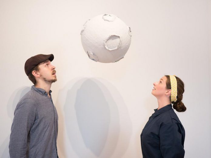 "Repatriation to the Moon", the debut play from Peterborough's newest theatre company Grassboots Theatre, will be performed by company founders Chris Whidden and Peyton Le Barr, who recently relocated from Toronto to Peterborough County. The play runs for four performances from August 14 to 17, 2019 at Artspace in downtown Peterborough. The play is based on an underground theatre performance in 1946 by Whidden's great-uncle, artist and playwright Wladyslaw Dutkiewicz. (Photo: Andy Carroll)