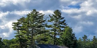St. Peter's on-the-Rock, "the island church" on Stoney Lake, was built in 1914. As part of the church's final summer service at 10:30 a.m. on September 1, 2019, there will be a solemn remembrance of the victims of the boat crash on August 24th that claimed the lives of two 31-year-old men and injured four others. (Photo: Ward Strickland)