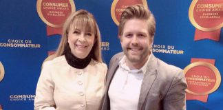 The Ear Depot owner and operator Brenda Cowan with team member Matt Paige celebrating the 2019 Consumer Choice Award for business excellence, awarded to small and medium-sized businesses in Canada based on an in-depth consumer evaluation process. The Ear Depot's customer-first focus has been key to the success of the independent hearing centre, which now has locations in Peterborough, Bancroft, Barry's Bay, Peterborough, and Marmora. (Supplied photo)