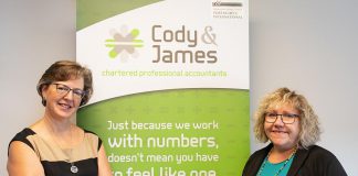 Gwyneth James and Suzanne Cody of Cody & James Chartered Professional Accountants. Located at 260 Milroy Dr. #1 in Peterborough, Cody & James CPAs offers a full suite of accounting services including financial statements, corporate and personal tax returns, bookkeeping, payroll, assurance engagements, and now financial controllership. (Photo: Heather Doughty)