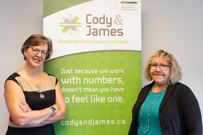 Gwyneth James and Suzanne Cody of Cody & James Chartered Professional Accountants. Located at 260 Milroy Dr. #1 in Peterborough, Cody & James CPAs offers a full suite of accounting services including financial statements, corporate and personal tax returns, bookkeeping, payroll, assurance engagements, and now financial controllership. (Photo: Heather Doughty)