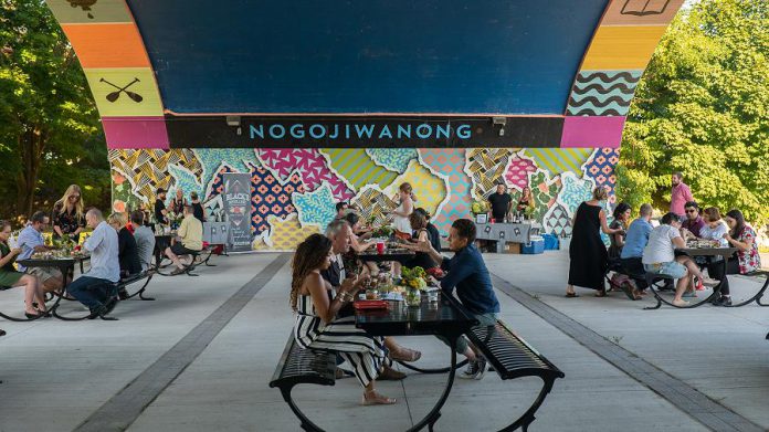 Artspace's Al Fresco is an outdoor dining experience under the Hunter Street Bridge in Peterborough on September 19th. (Photo courtesy of Artspace)