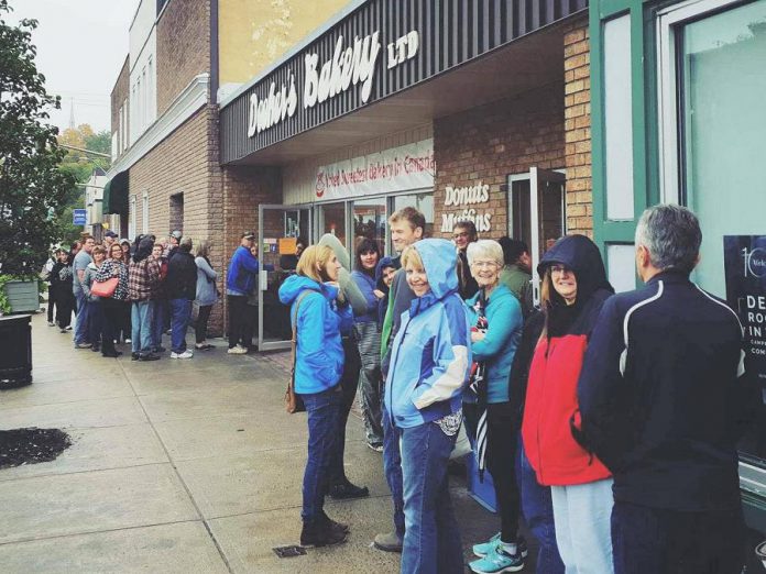 Customers line up outside Dooher's Bakery in Campbellford, one of the most popular bakeries in the Kawarthas.   (Photo: Dooher's Bakery / Facebook)