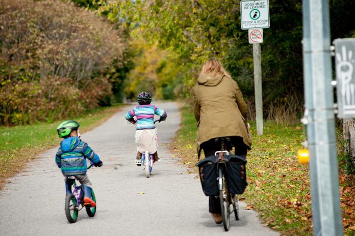 Seek out paths and shortcuts through parks when planning your active route to school this year as they can be a faster and safer alternative to roadways.  (Photo courtesy of GreenUP)