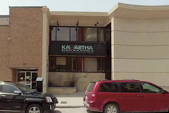 Due to a lapse in infection prevention and control practices at Kawartha Endodontics in downtown Peterborough, Peterborough Public Health is advising patients who received treatment at the dental clinic prior to July 16, 2019 to make an appointment with their healthcare provider to discuss testing for hepatitis B, hepatitis C, and human immunodeficiency virus (HIV). (Photo: Google Maps)